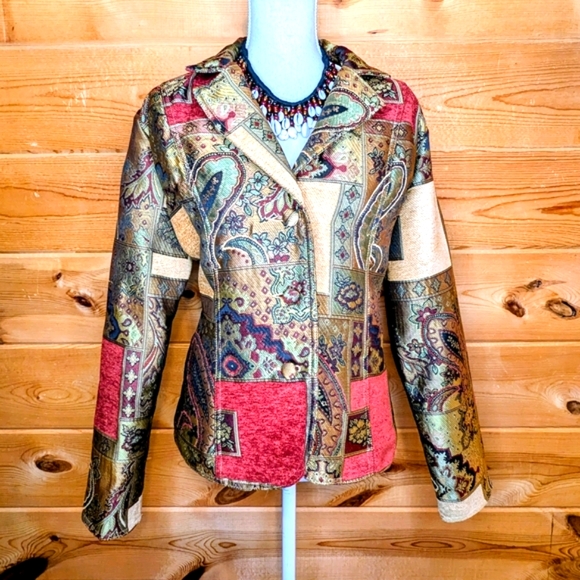 Erin London Multicolor Patchwork Blazer - Picture 1 of 16